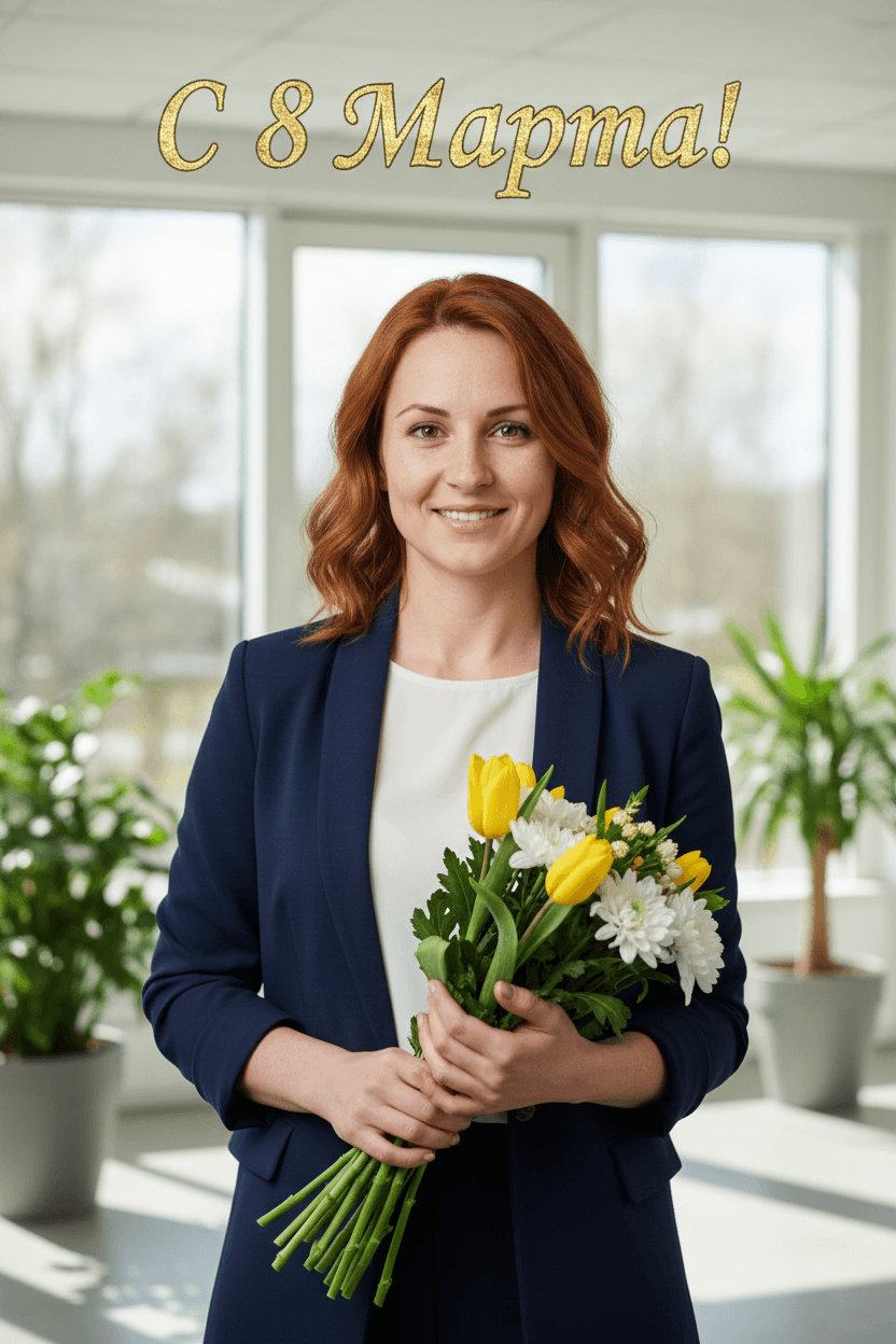 Портрет коллеге на 8 Марта